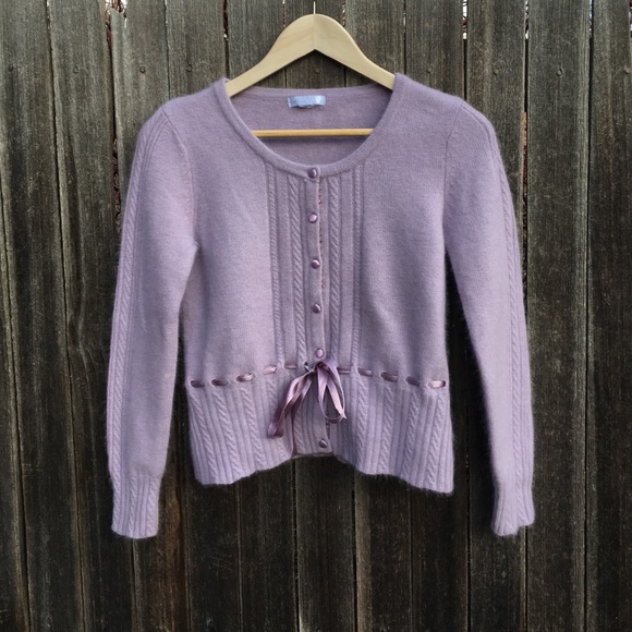 🌱SOFT lavender sweater with satin detail🌱 - Picture 1 of 6